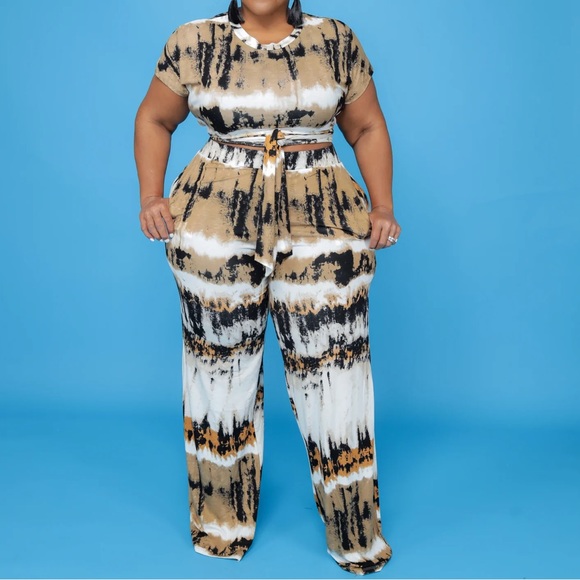 Tie-waist Pant Set - Picture 1 of 6